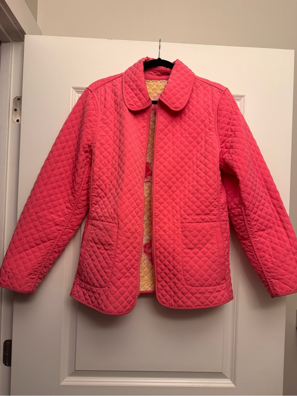 Vintage Quilted Coral Pink Puffer Jacket